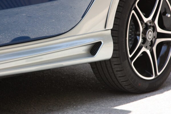 Side skirts for Smart Fortwo 453 coupé and cabrio in color cool silver metallic